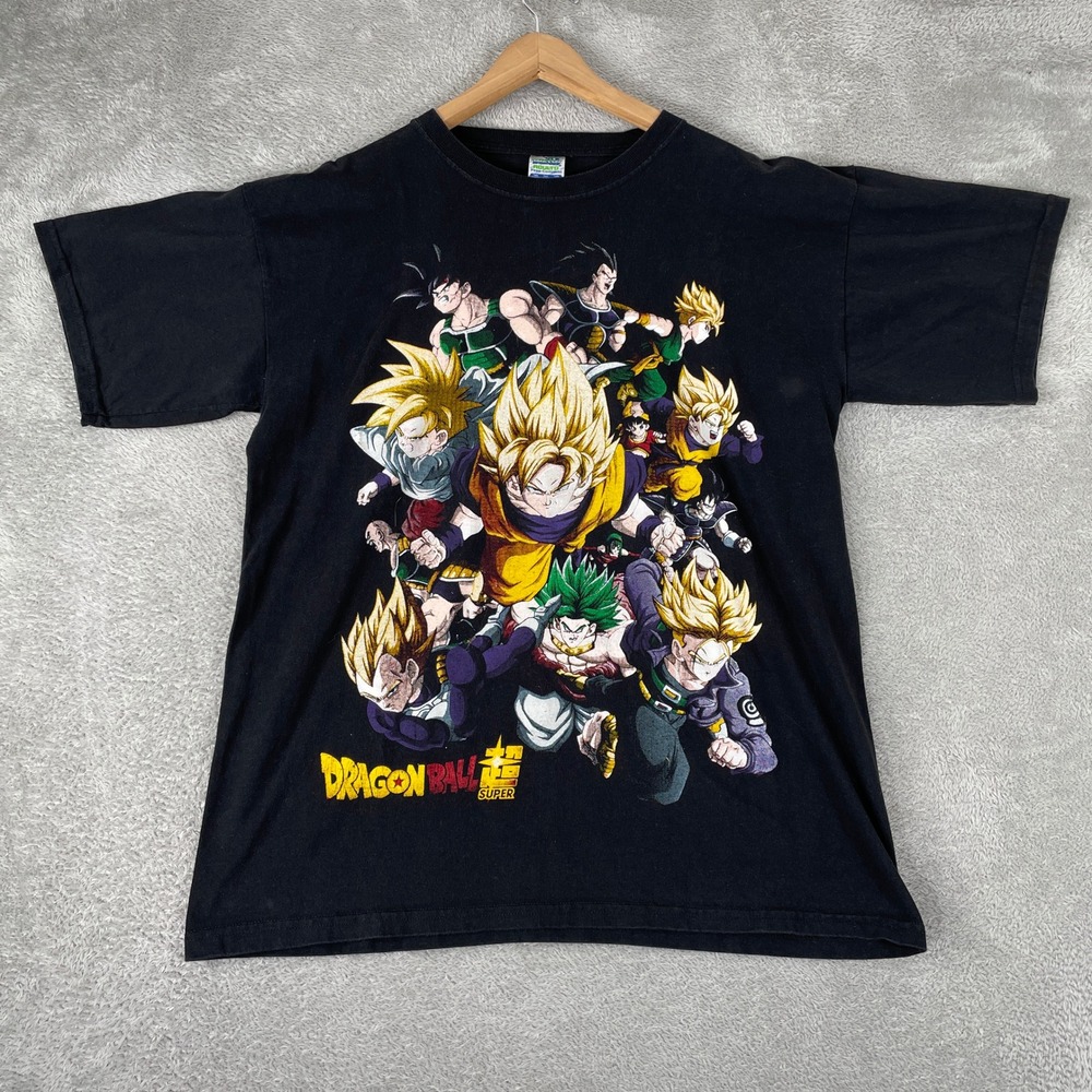 Dragon Ball Super Shirt Mens XL Black Goku Vegeta Anime Vintage Style Manga